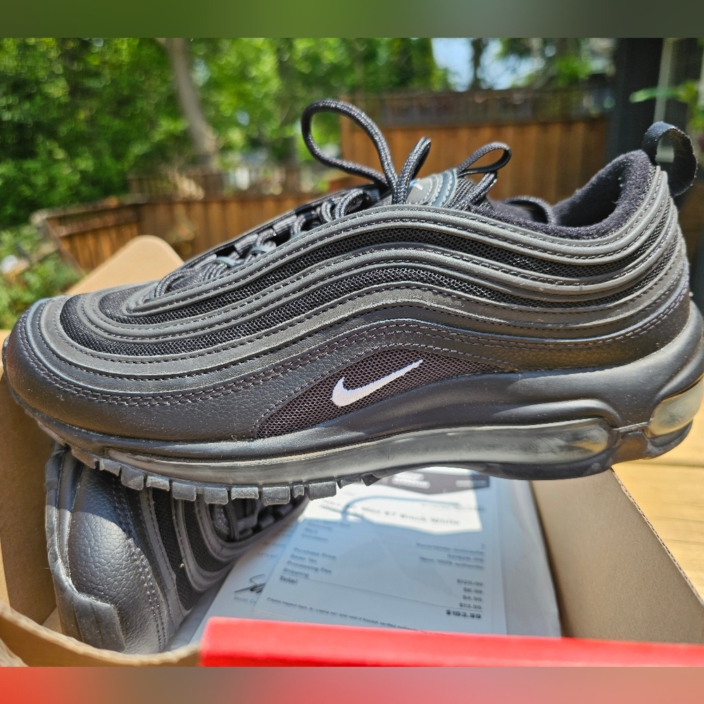 Nike Air MAX 97 ANTHRACITE Men's 7 Or Women's 9 Black and White Sneakers *LIKE N
